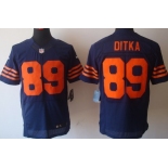 Nike Chicago Bears #89 Mike Ditka Blue With Orange Elite Jersey