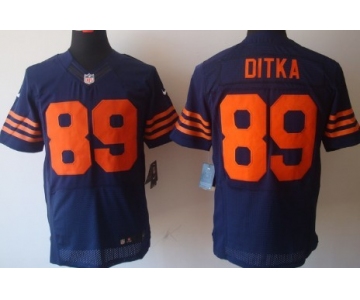 Nike Chicago Bears #89 Mike Ditka Blue With Orange Elite Jersey