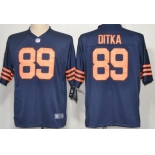 Nike Chicago Bears #89 Mike Ditka Blue With Orange Game Jersey