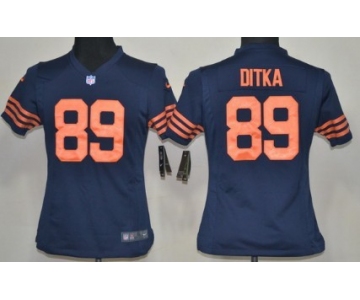 Nike Chicago Bears #89 Mike Ditka Blue With Orange Game Kids Jersey