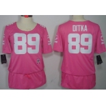 Nike Chicago Bears #89 Mike Ditka Breast Cancer Awareness Pink Womens Jersey