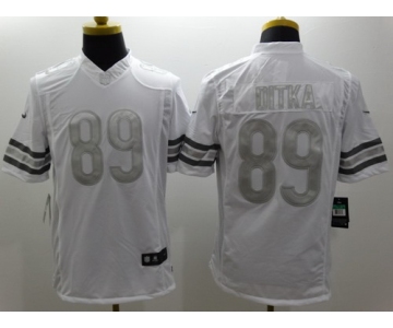 Nike Chicago Bears #89 Mike Ditka Platinum White Limited Jersey