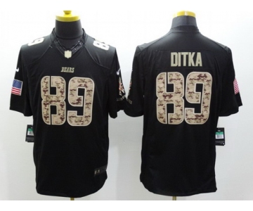 Nike Chicago Bears #89 Mike Ditka Salute to Service Black Limited Jersey