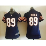 Women's Chicago Bears #89 Mike Ditka Navy Blue Retired Player NFL Nike Game Jersey