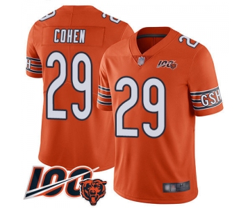 Bears #29 Tarik Cohen Orange Men's Stitched Football Limited Rush 100th Season Jersey