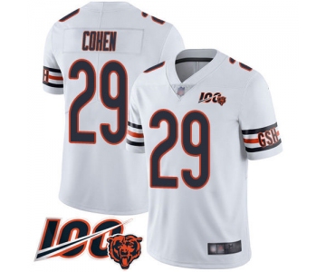 Bears #29 Tarik Cohen White Men's Stitched Football 100th Season Vapor Limited Jersey