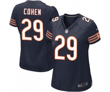 NFL Women's Chicago Bears #29 Tarik Cohen Navy Blue Game Jersey