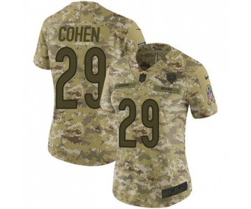 Nike Bears #29 Tarik Cohen Camo Women's Stitched NFL Limited 2018 Salute to Service Jersey