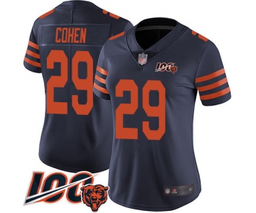 Nike Bears #29 Tarik Cohen Navy Blue Alternate Women's Stitched NFL 100th Season Vapor Limited Jersey