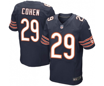 Nike Chicago Bears #29 Tarik Cohen Navy Blue Team Color Men's Stitched NFL Elite Jersey