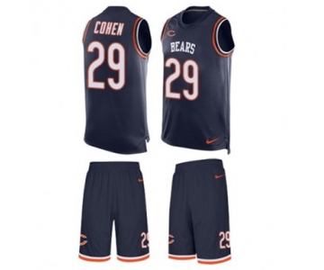 Nike Chicago Bears #29 Tarik Cohen Navy Blue Team Color Men's Stitched NFL Limited Tank Top Suit Jersey