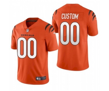 Men's Cincinnati Bengals Customized 2021 New Orange Vapor Untouchable Limited Stitched Jersey