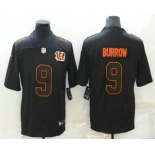 Men's Cincinnati Bengals #9 Joe Burrow Black 2021 Vapor Untouchable Stitched NFL Nike Limited Fashion Jersey
