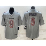 Men's Cincinnati Bengals #9 Joe Burrow Grey Atmosphere Fashion 2022 Vapor Untouchable Stitched Limited Jersey