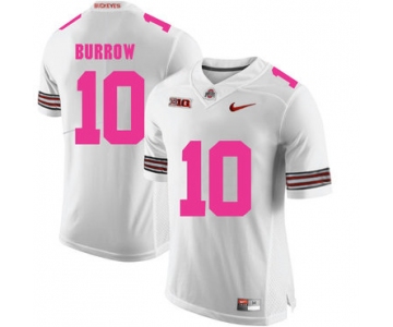 Ohio State Buckeyes 10 Joe Burrow White 2018 Breast Cancer Awareness College Football Jersey