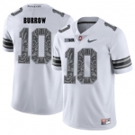 Ohio State Buckeyes 10 Joe Burrow White Shadow College Football Jersey