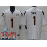 Men's Cincinnati Bengals #1 Ja'Marr Chase Limited White 2022 Super Bowl LVI Bound Vapor Jersey