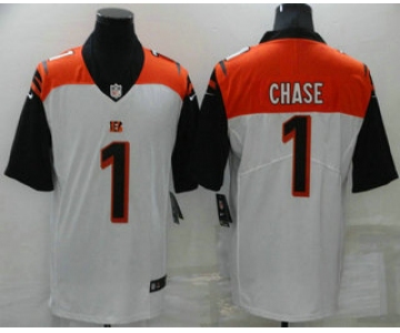 Men's Cincinnati Bengals #1 JaMarr Chase White 2020 Vapor Untouchable Stitched NFL Nike Limited Jersey