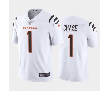 Men's Cincinnati Bengals #1 Ja'Marr Chase White 2021 Limited Football Jersey