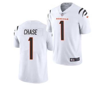 Men's Womens Youth Kids Cincinnati Bengals #1 Ja'Marr Chase White Vapor Limited Stitched Jersey