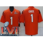 Youth Cincinnati Bengals #1 Ja'Marr Chase Limited Orange 2022 Super Bowl LVI Bound Vapor Jersey