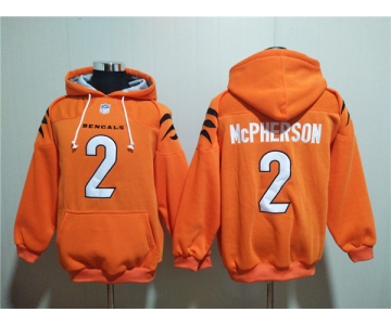 Men's Cincinnati Bengals #2 Evan McPherson Orange Pullover Hoodie