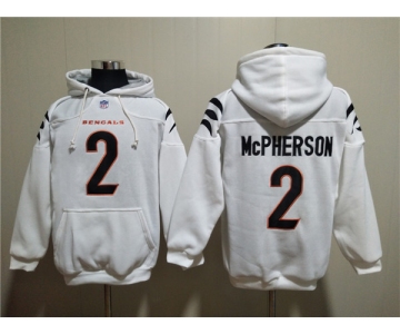 Men's Cincinnati Bengals #2 Evan McPherson White Pullover Hoodie