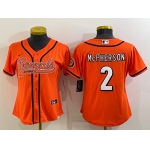 Women's Cincinnati Bengals #2 Evan McPherson Orange With Patch Cool Base Stitched Baseball Jersey