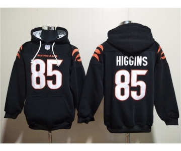 Men's Cincinnati Bengals #85 Tee Higgins Black Pullover Hoodie