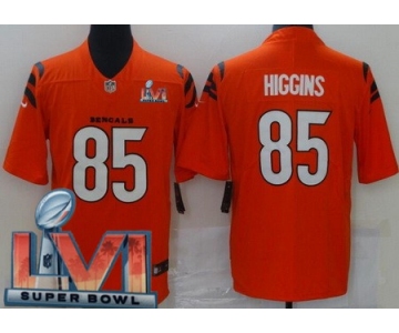Men's Cincinnati Bengals #85 Tee Higgins Limited Orange 2022 Super Bowl LVI Bound Vapor Jersey