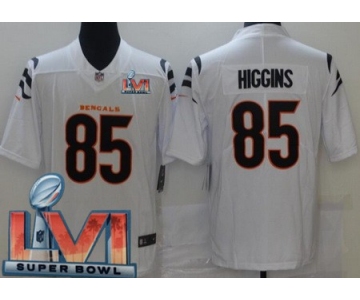 Men's Cincinnati Bengals #85 Tee Higgins Limited White 2022 Super Bowl LVI Bound Vapor Jersey