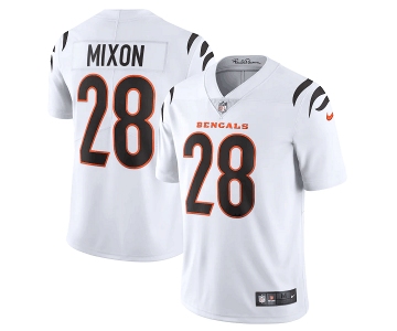 Men's Cincinnati Bengals #28 Joe Mixon 2021 New White Vapor Untouchable Limited Stitched Jersey