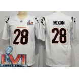 Men's Cincinnati Bengals #28 Joe Mixon Limited White 2022 Super Bowl LVI Bound Vapor Jersey