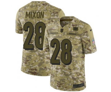 Nike Bengals #28 Joe Mixon Camo Men's Stitched NFL Limited 2018 Salute To Service Jersey