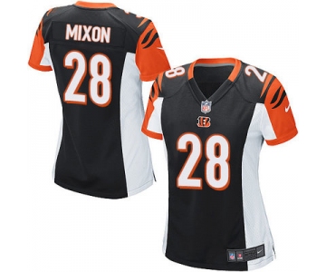Women's Nike Cincinnati Bengals #28 Joe Mixon Black Team Color Stitched NFL Elite Jersey