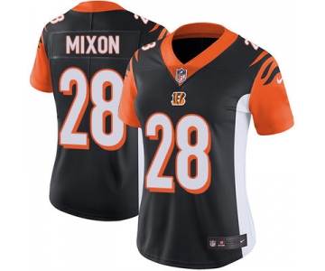 Women's Nike Cincinnati Bengals #28 Joe Mixon Black Team Color Stitched NFL Vapor Untouchable Limited Jersey