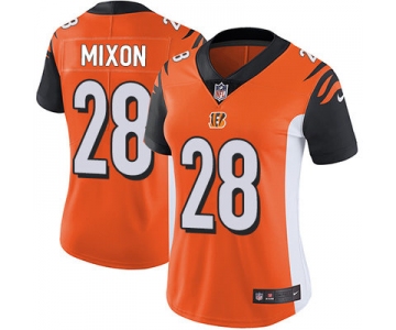 Women's Nike Cincinnati Bengals #28 Joe Mixon Orange Alternate Stitched NFL Vapor Untouchable Limited Jersey