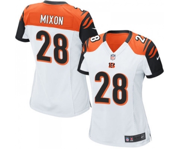 Women's Nike Cincinnati Bengals #28 Joe Mixon White Stitched NFL Elite Jersey