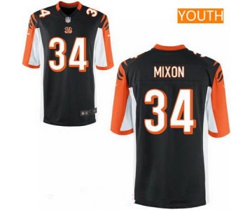 Youth 2017 NFL Draft Cincinnati Bengals #34 Joe Mixon Black Alternate Stitched NFL Nike Game Jersey