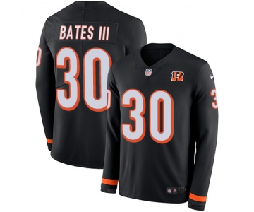 Nike Bengals #30 Jessie Bates III Black Team Color Men's Stitched NFL Limited Therma Long Sleeve Jersey