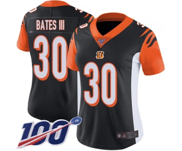 Nike Bengals #30 Jessie Bates III Black Team Color Women's Stitched NFL 100th Season Vapor Limited Jersey
