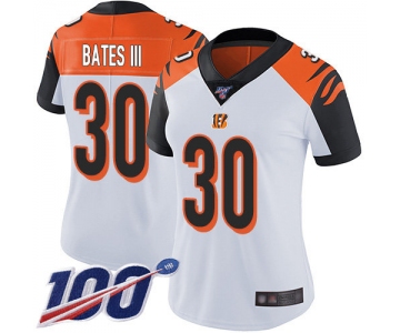 Nike Bengals #30 Jessie Bates III White Women's Stitched NFL 100th Season Vapor Limited Jersey