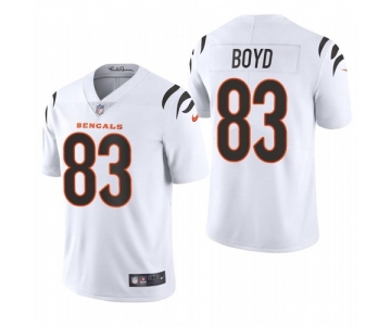 Men's Cincinnati Bengals #83 Tyler Boyd 2021 New White Vapor Untouchable Limited Stitched Jersey