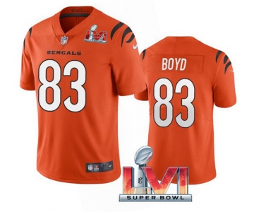 Men's Cincinnati Bengals #83 Tyler Boyd 2022 Orange Super Bowl LVI Vapor Limited Stitched Jersey