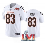Men's Cincinnati Bengals #83 Tyler Boyd 2022 White Super Bowl LVI Vapor Limited Stitched Jersey