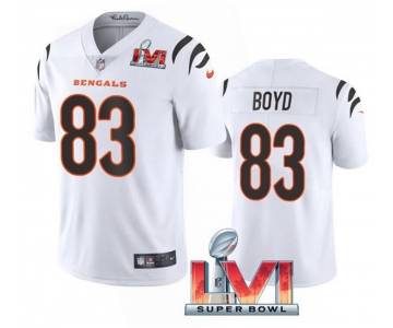 Men's Cincinnati Bengals #83 Tyler Boyd 2022 White Super Bowl LVI Vapor Limited Stitched Jersey