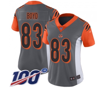 Nike Bengals #83 Tyler Boyd Silver Women's Stitched NFL Limited Inverted Legend 100th Season Jersey