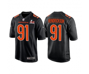 Men's Cincinnati Bengals #91 Trey Hendrickson 2022 Black Super Bowl LVI Game Stitched Jersey