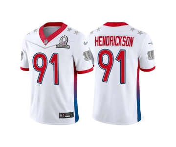 Men's Cincinnati Bengals #91 Trey Hendrickson 2022 White AFC Pro Bowl Stitched Jersey