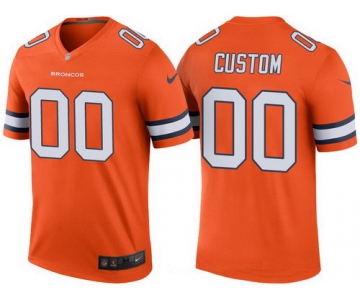 Men's Denver Broncos Orange Custom Color Rush Legend NFL Nike Limited Jersey